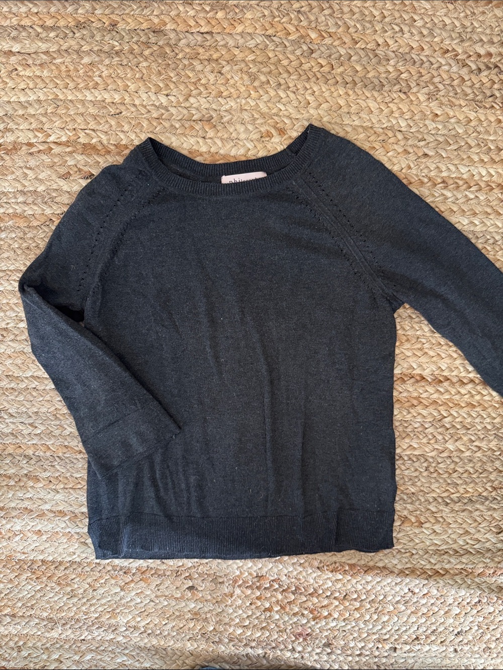 Philosophy Black Crewneck Lightweight Sweater